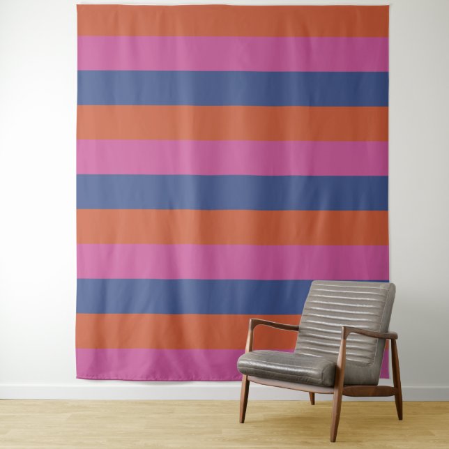 Tri-Colour Stripes pattern tapestries (In Situ)