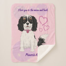 Tri-Coloured Cavalier Custom Design Sherpa Blanket