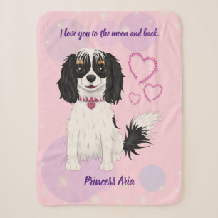 Tri-Coloured Cavalier Custom Design Sherpa Blanket