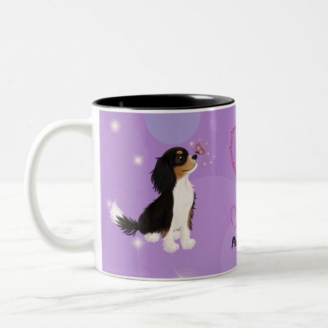 Tri-Coloured Cavalier Custom Design     Two-Tone Coffee Mug (Left)
