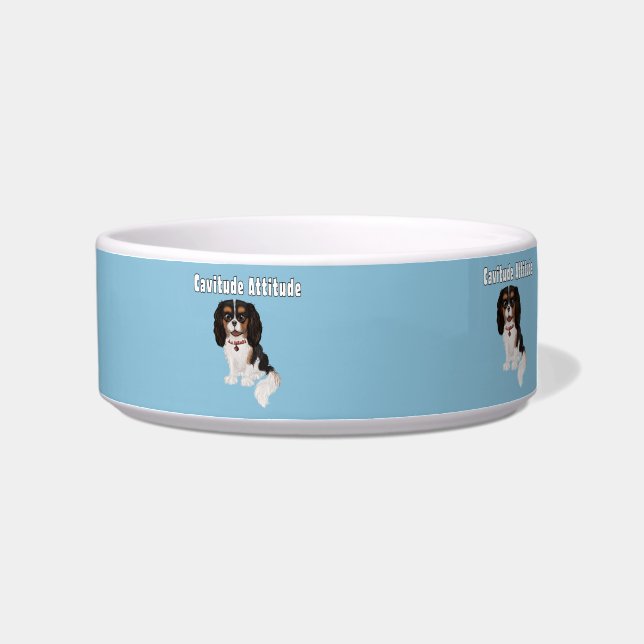 Tri-Coloured Cavalier King Charles Spaniel Bowl (Right)