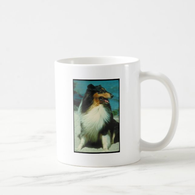 Tri-Coloured Collie Rough Coat Coffee Mug (Right)