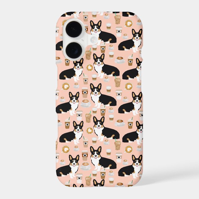 Tri coloured Corgi Coffee pattern - blush (Back)