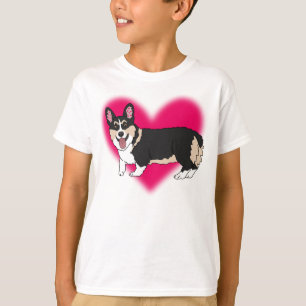 Tri Coloured Corgi Valentines Day T-Shirt