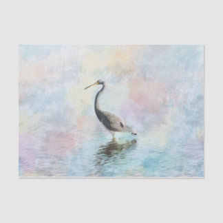 Tri-coloured Heron Watercolor Tissue Paper