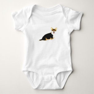 Tri Corgi Baby Bodysuit