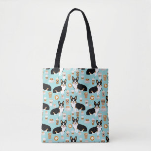 Tri Corgi Coffee - blue Tote Bag