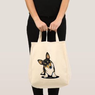 Tri Curious Corgi Tote Bag