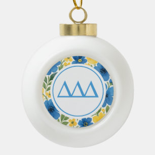 Tri Delta Ceramic Ball Christmas Ornament