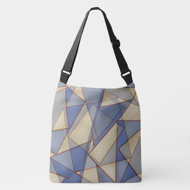 Tri Dimensional Purple Triangle  Crossbody Bag (Front)
