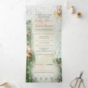Tri-fold All In One Cactus Wedding Invitation