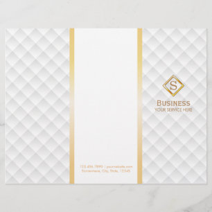 Tri-Fold Gold Diamond Monogram Modern Brochures