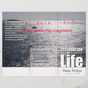 Tri-Fold Sea Custom Memorial Service Program Flyer