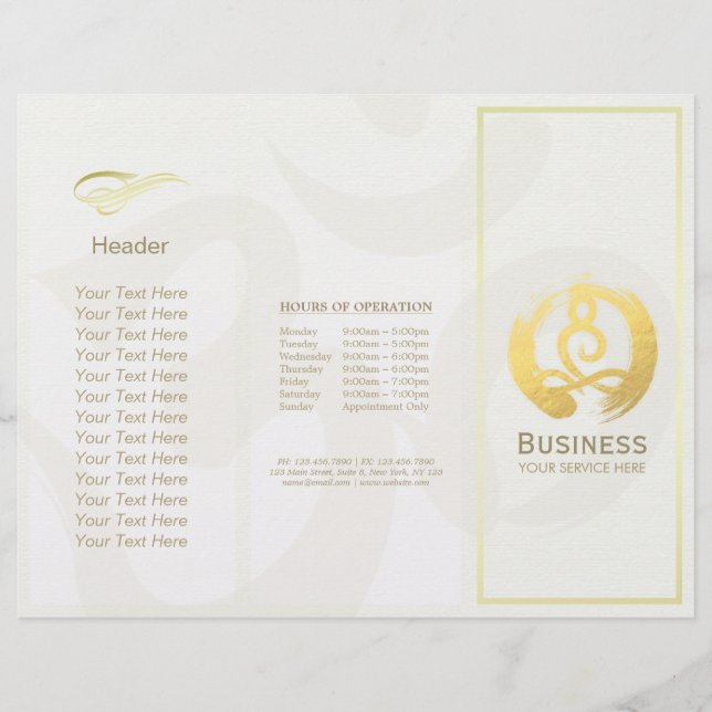 Tri-Fold Yoga Massage Brochures Meditation Posture (Front)