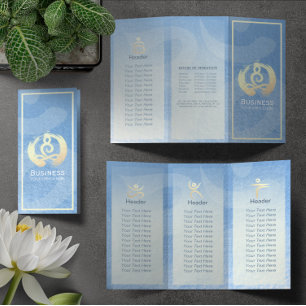 Tri-Fold Yoga Massage Brochures Meditation Posture