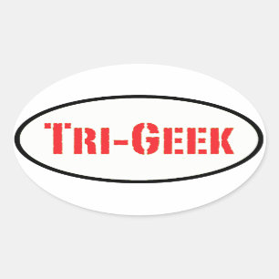 tri-geek oval sticker