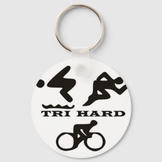Tri Hard Triathlon Gifts Clothing and Accessories Key Ring