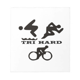 Tri Hard Triathlon Gifts Clothing and Accessories Notepad