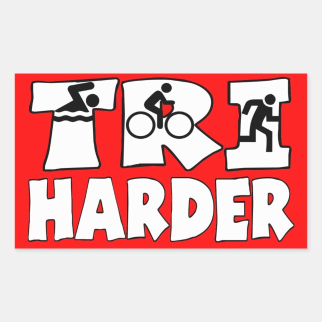 Tri Harder Rectangular Sticker (Front)
