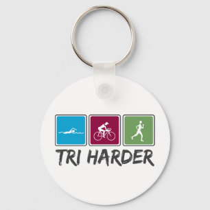 Tri Harder (Triathlon) Key Ring