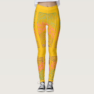 Tri-line Design Teal Pink Purple Messenger Bag Leggings