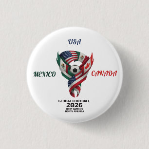 Tri-Nation Soccer Fan Buttons   Mexico USA Canada 