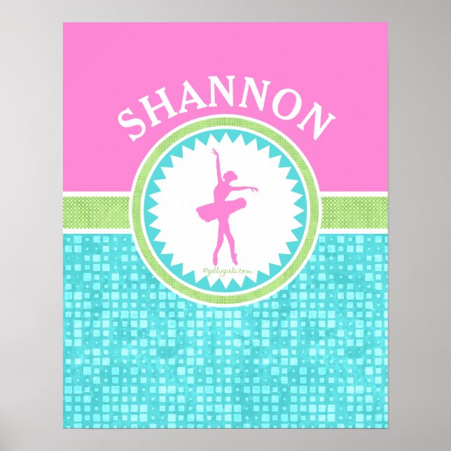 Tri-Pastel Color Dancer With Aqua Tile Poster (Front)
