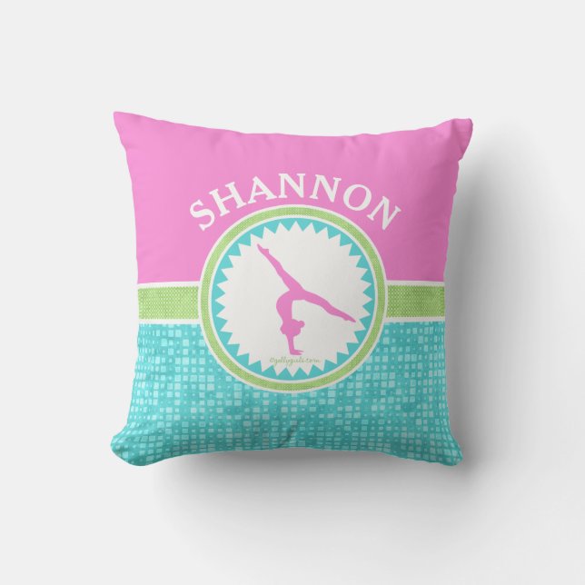 Tri-Pastel Colour Gymnastics With Aqua Tile Cushion (Front)