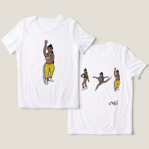 Tri- Pose Dancer Blue Gold Silver #1 Tri-Blend Shirt