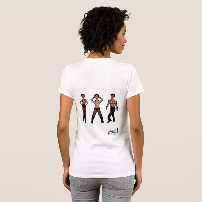 Tri Pose Dancer Pastel & Black #1 T-Shirt (Back Full)