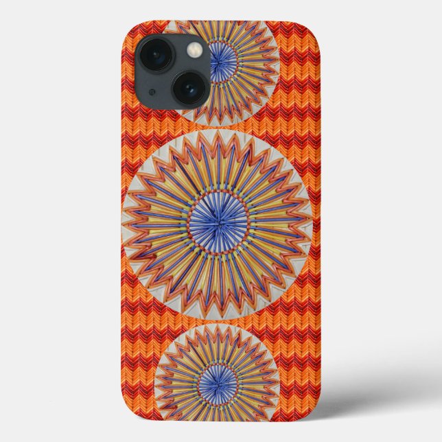 Tri Rainbow and Orange Chevron Case-Mate iPhone Case (Back)