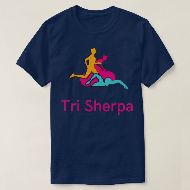Tri Sherpa Multicolor on Black T-Shirt (Design Front)