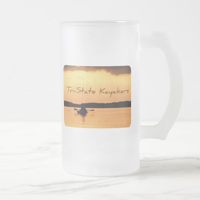 Tri-State Kayakers Frosted Glass Beer Mug (Right)