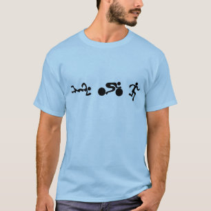 TRI Triathlon Swim Bike Run BLACK Bumper Design T-Shirt