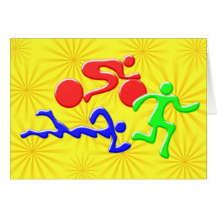 TRI Triathlon Swim Bike Run COLOR Figures Design