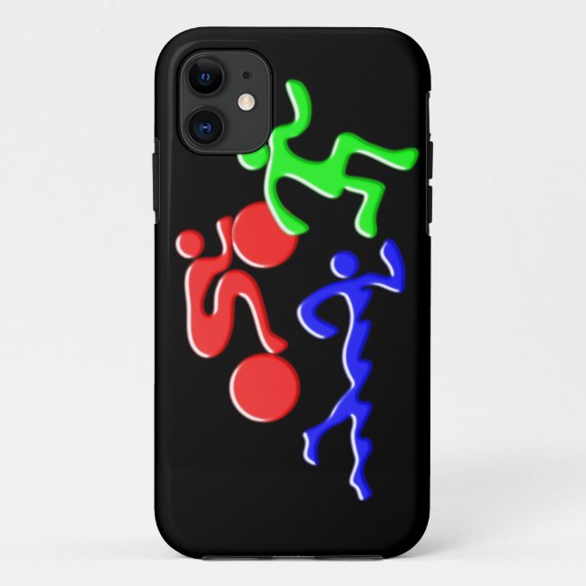 TRI Triathlon Swim Bike Run Figures Design Case-Mate iPhone Case (Back)