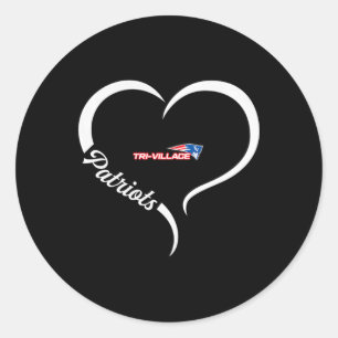 Tri-village Patriots Logo Half Heart Slogan Hs  Classic Round Sticker