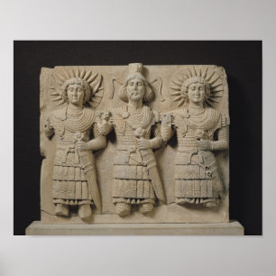 Triad of Palmyrene Gods, from Palmyra Region Poster