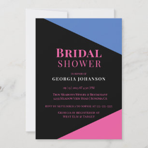 Triadic Pink Modern Bridal Shower Invitation