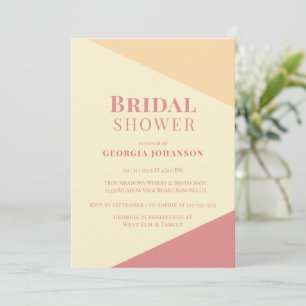 Triadic Yellow Modern Bridal Shower Invitation