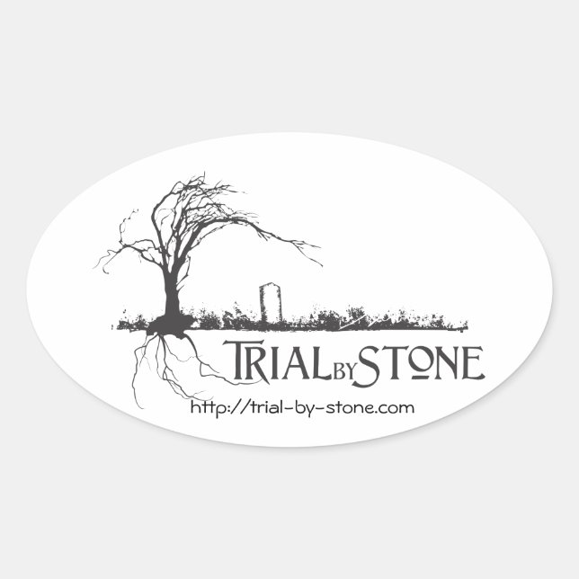 Trial By Stone Oval Sticker (Front)