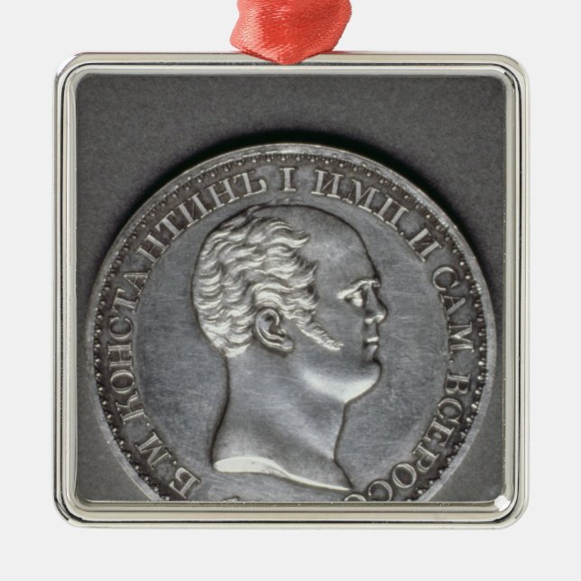 Trial  for a Rouble of Constantine Pavlovich Metal Tree Decoration (Front)