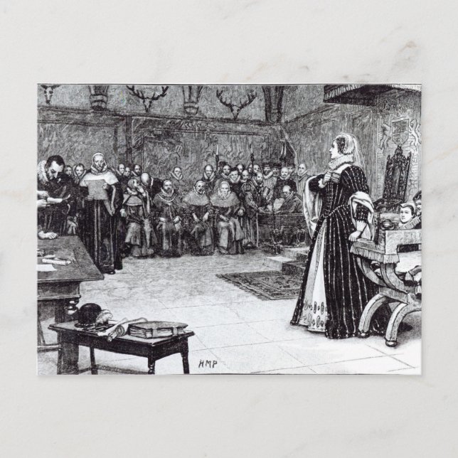 Trial of Mary Queen of Scots Postcard (Front)