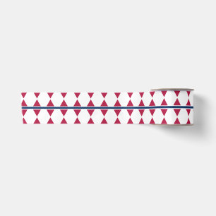 Triangel rows pattern Red blue and White Satin Ribbon
