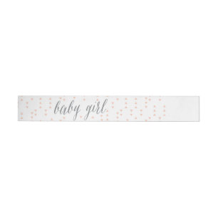 Triangle Baby Girl Pink and Grey Address Label