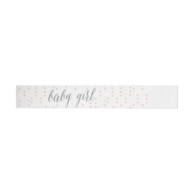Triangle Baby Girl Pink and Grey Address Label (Individual)