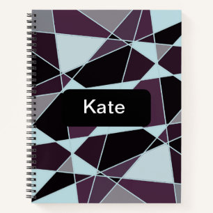 Triangle black grey white maroon Abstract Notebook