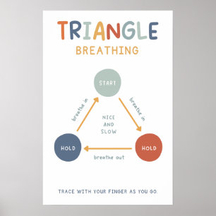 Triangle Boho Breathing Technique Classroom Poster