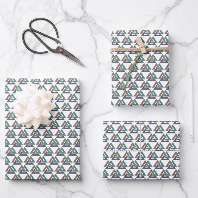 Triangle Celtic knot design Wrapping Paper Sheet (Front)