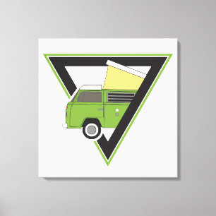 triangle classic green camper van canvas print